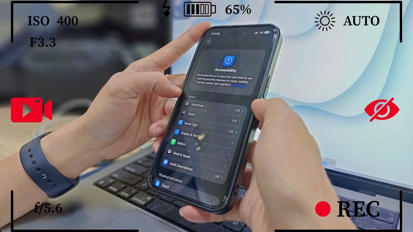 Thu thuat quay video khi man hinh iPhone da tat. Anh + Do hoa: Hao Thien
