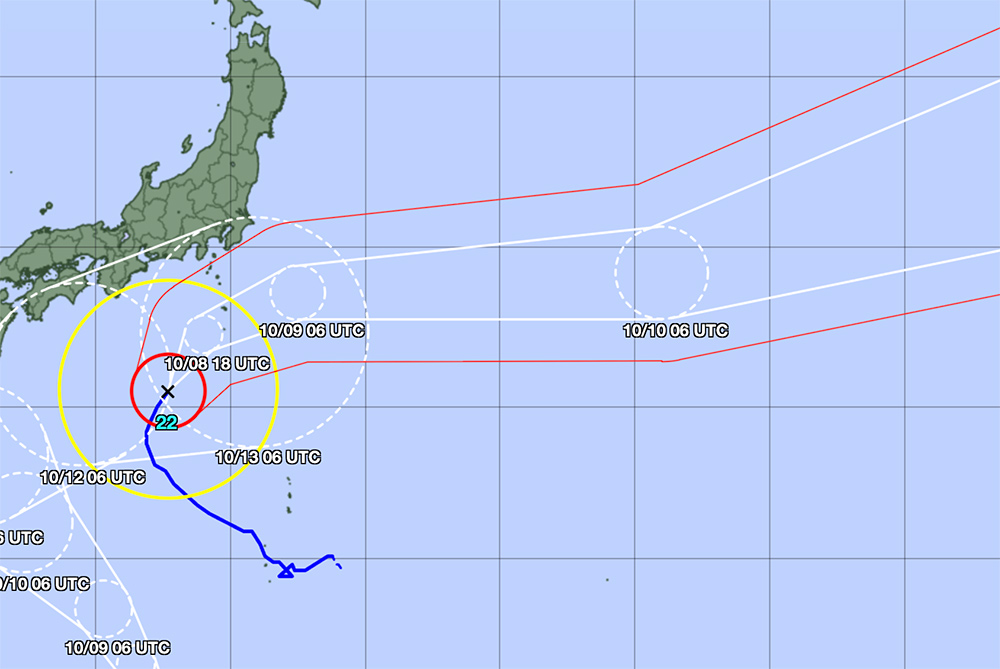 Du bao duong di cua bao Halong khi ap sat dat lien Nhat Ban. Anh: JMA