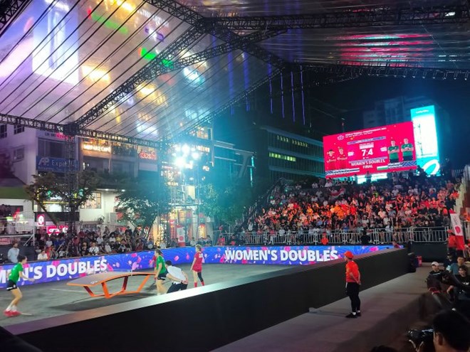 The "Health to build and protect the Fatherland" Week in Ho Chi Minh City will have an area for people to experience Teqball. Photo: Nguyen Dang