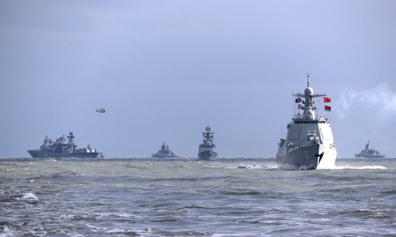 Chinese warships during a drill with Russia. Photo: Xinhua