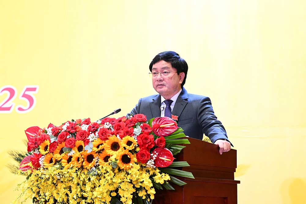 Bi thu Tinh Uy Nguyen Van Quyet phat bieu. Anh: Kien Dinh