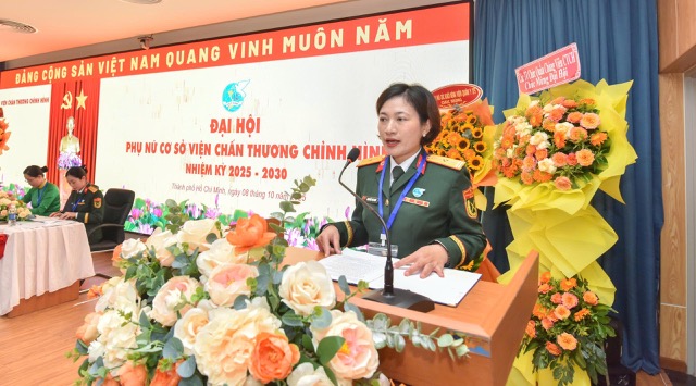 Hội Phụ nữ Viện Chấn thương Chỉnh hình, Bệnh viện Quân y 175 tổ chức Đại hội Hội Phụ nữ. Ảnh: BVCC