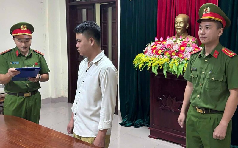 The driver of the tractor-trailer Ho Van Dung was prosecuted. Photo: Quang Tri Provincial Police
