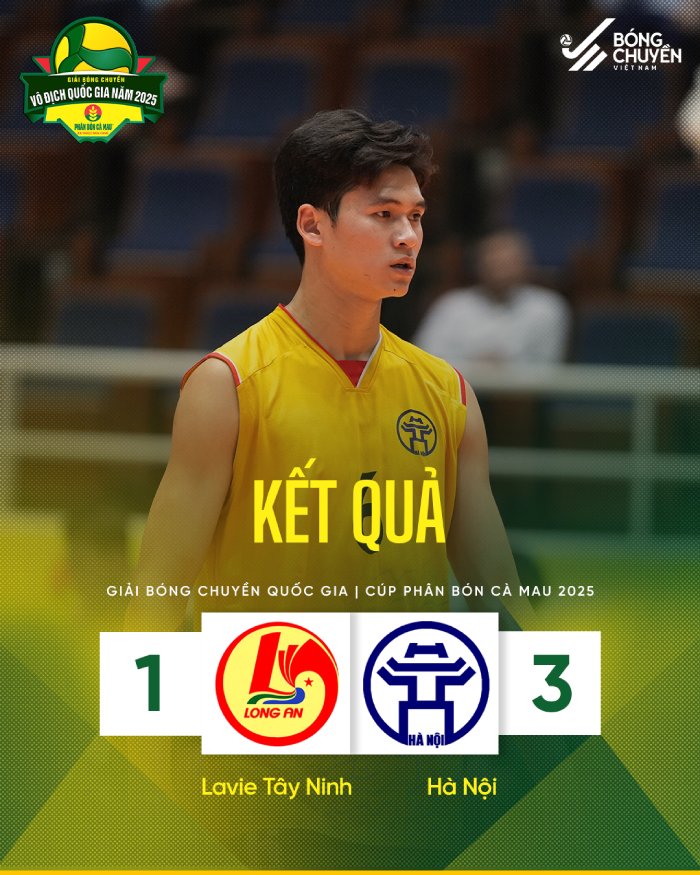 Ha Noi thang Tay Ninh voi ti so 3-1. Anh: Bong chuyen Viet Nam