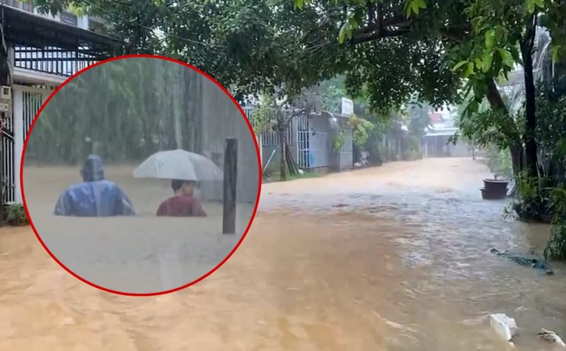 The reason why Nguyen Huu Canh Street in Hue "is flooded as soon as it rains". Photo: Nguyen Luan