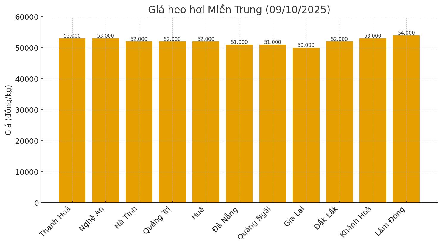 Gia heo hoi hom nay 9.10 o mien Bac. Do hoa: Thuy Linh