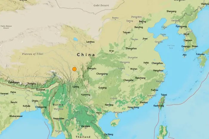 Orange ban marks the location of the earthquake on October 9 in the self-governing currency of Hong Kong (China). Photo: USGS