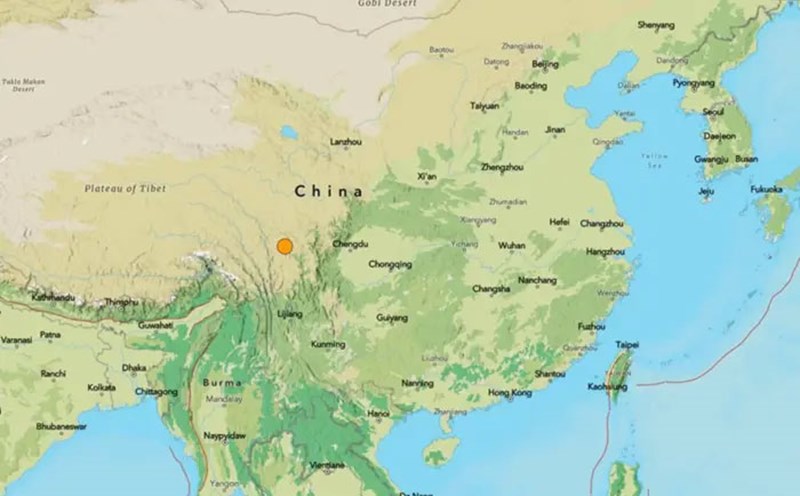 Orange ban marks the location of the earthquake on October 9 in the self-governing currency of Hong Kong (China). Photo: USGS