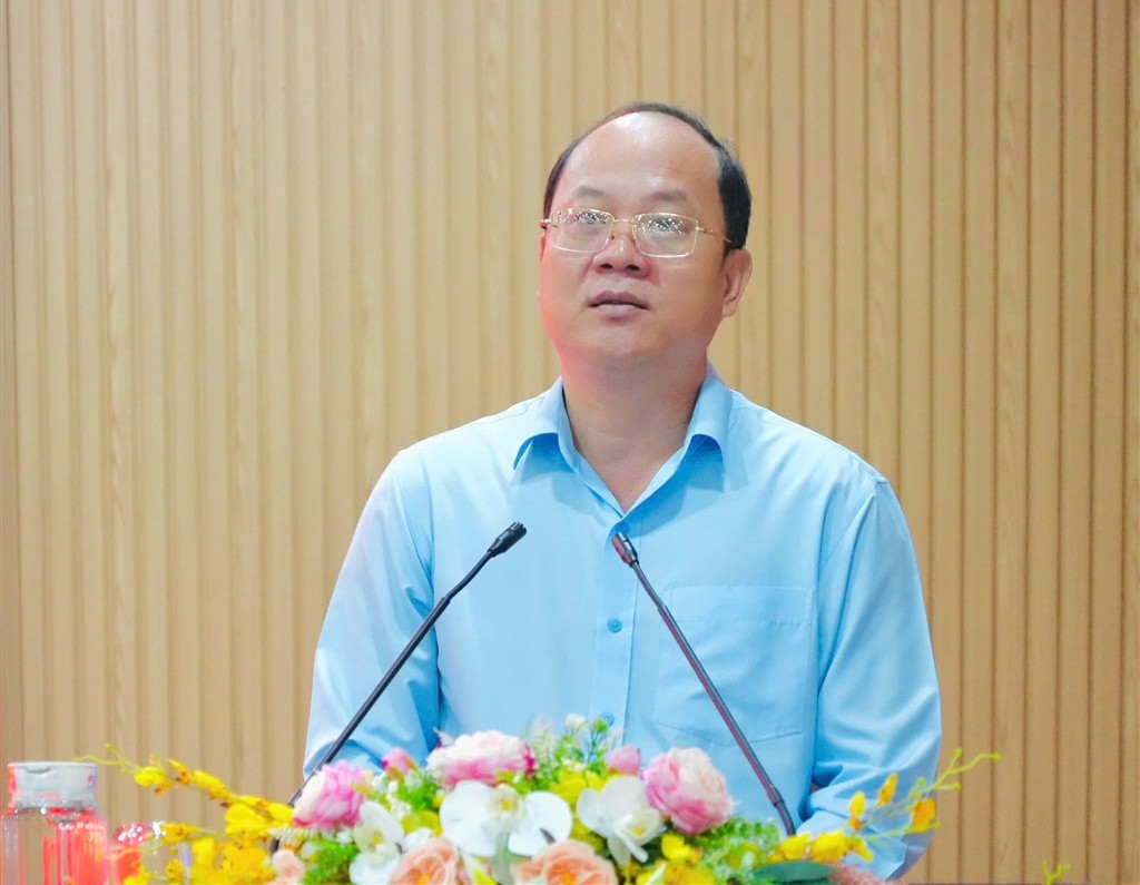 Secretary of the Ca Mau Provincial Party Committee Nguyen Ho Hai gave a speech at the conference. Photo: My Tran