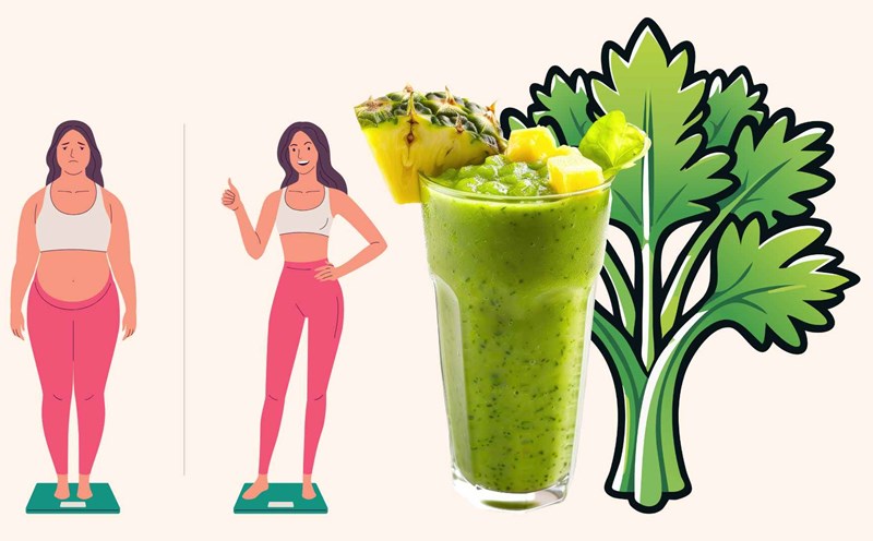 Celery juice helps lose weight effectively. Graphic photo: Hoang Loc