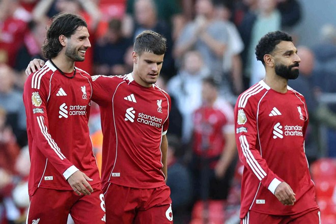 Liverpool đã mất ngôi đầu Premier League sau 2 trận thua liên tiếp. Ảnh: AFP