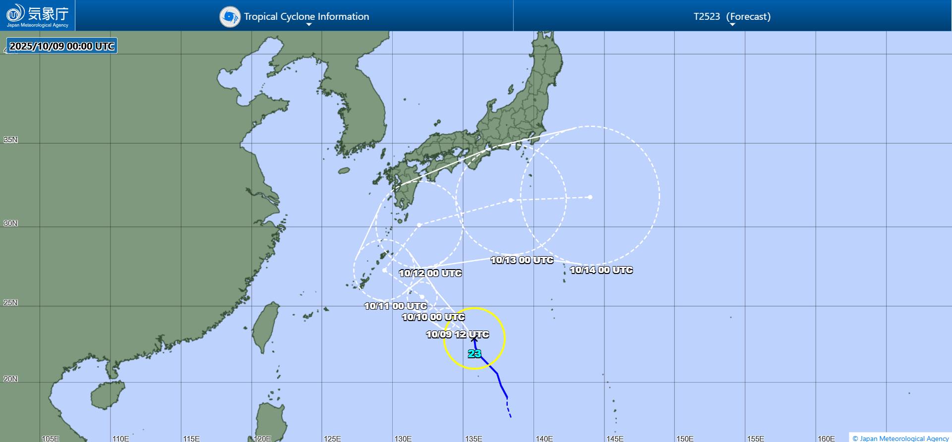 Du bao duong di cua bao Ha Long. Anh: JMA