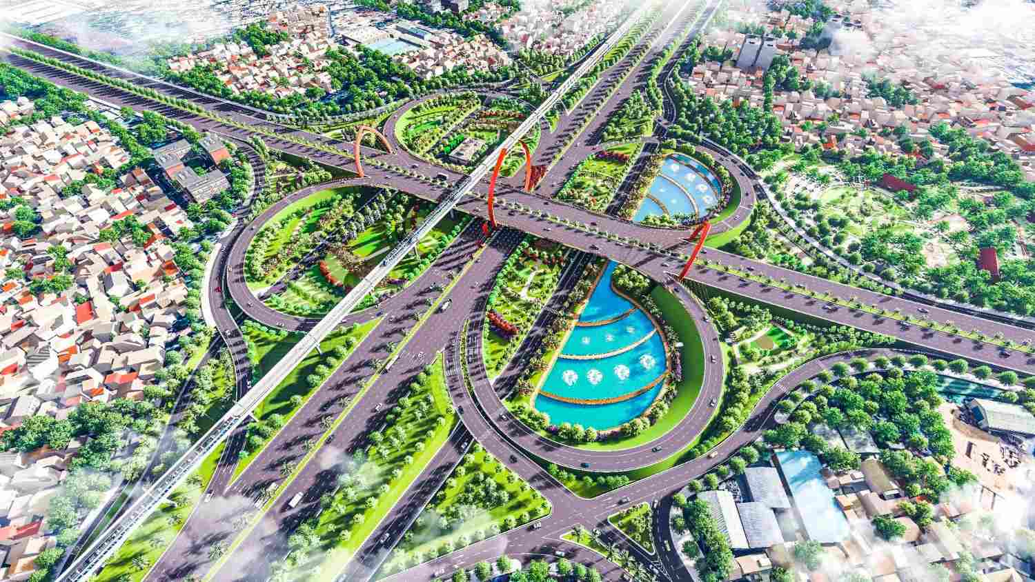 Binh Thai 교차로 조감도 - 호치민시 2차 순환 도로와 Vo Nguyen Giap 도로의 교차점. 사진: 호치민시 교통부