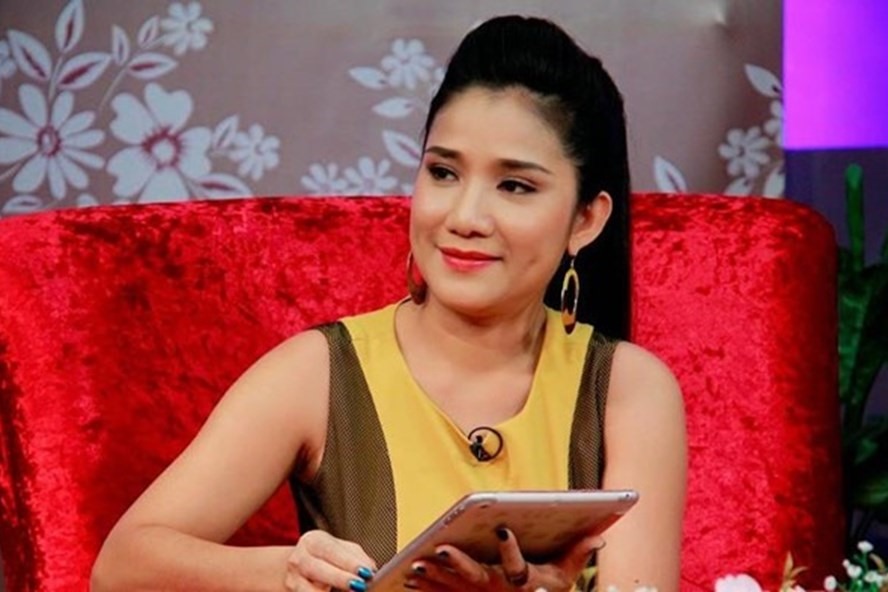 MC Cat Tuong trong mot chuong trinh truyen hinh. Anh: Nha san xuat