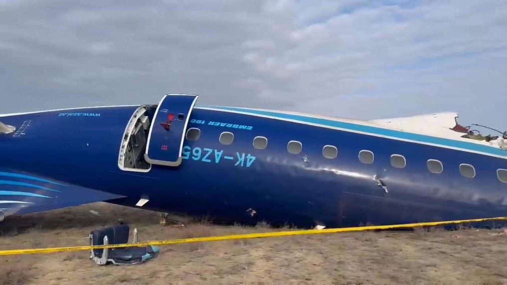 The Azerbaijani plane crashed while hitting debris while Russia intercepted Ukrainian UAVs. Photo: Xinhua