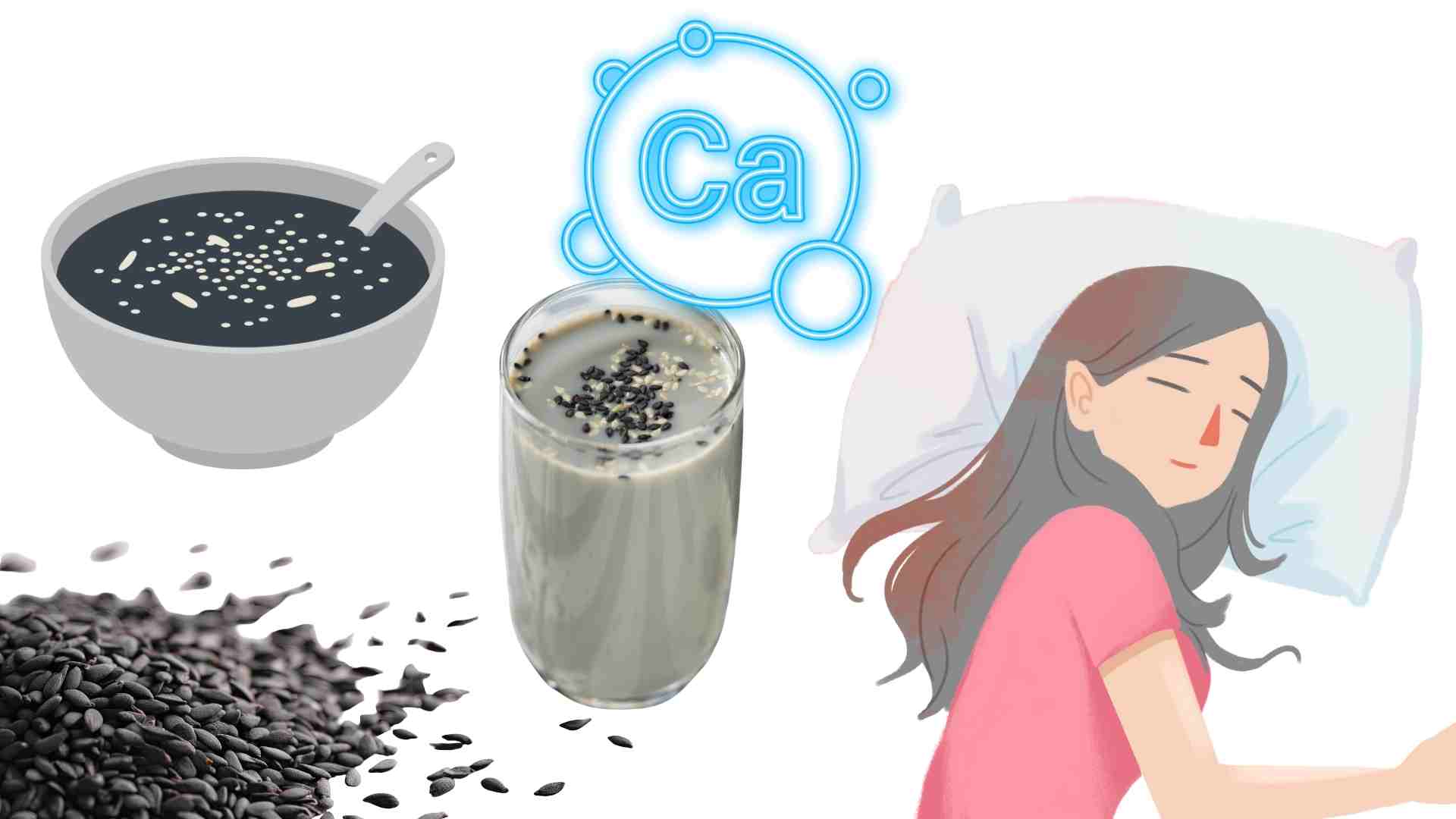 Supplementing black sesame helps the body absorb calcium and sleep well. Graphics: Ha May