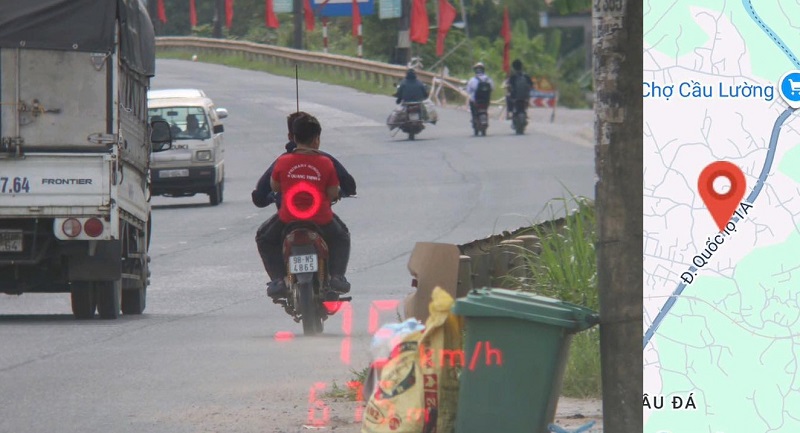 El conductor de una motocicleta es multado en frio. Foto: Portal de Informacion de la provincia de Bac Ninh