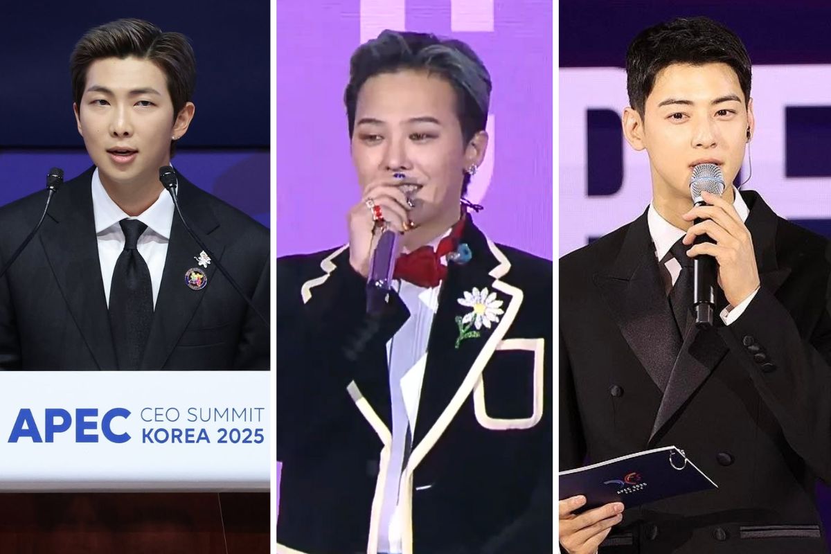 RM (BTS), G-Dragon (Big Bang), Cha Eun Woo ( Astro) at APEC 2025. Photo: cut from video