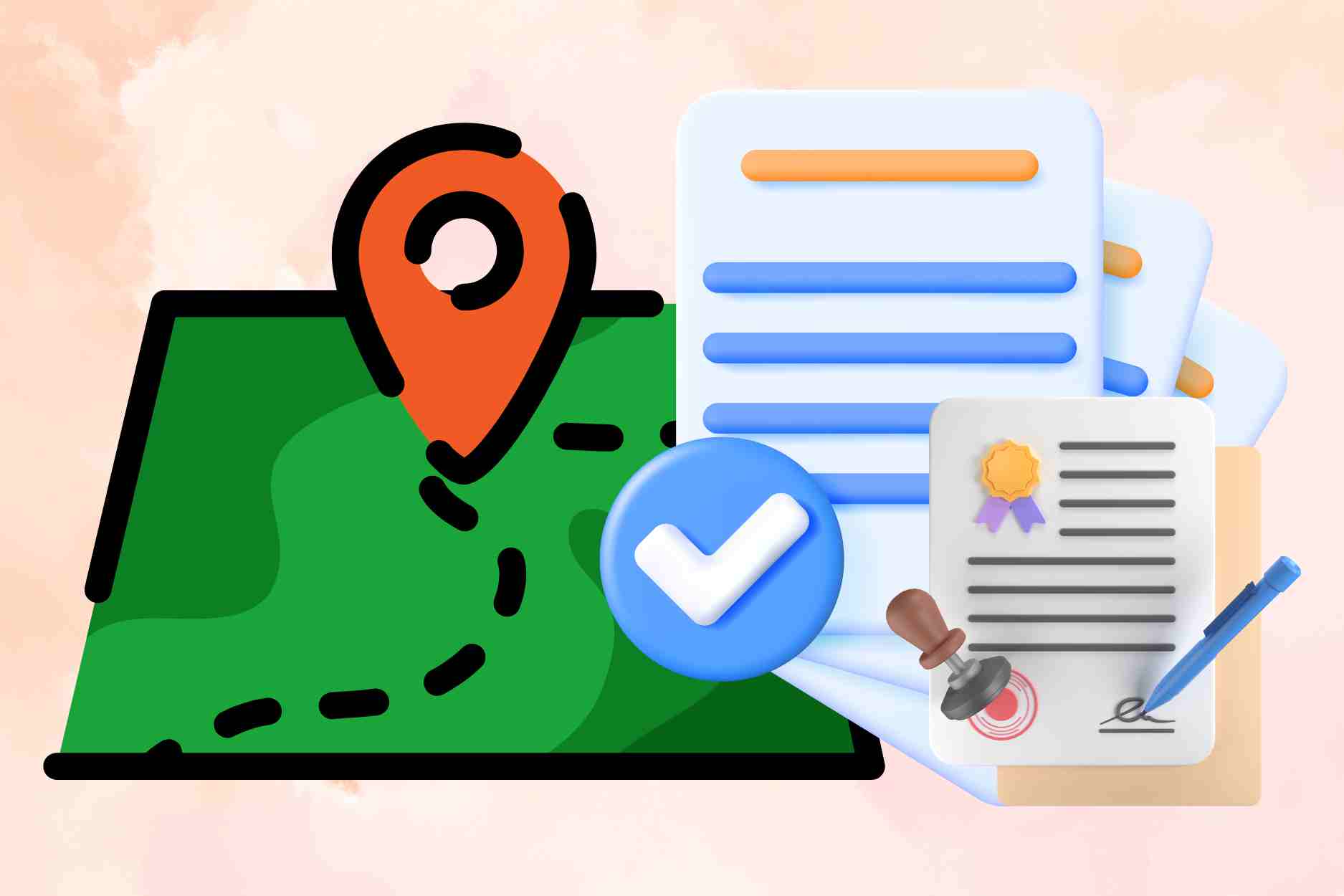 Procedures for completing documents for granting red books to land with a plan to increase the plot of land