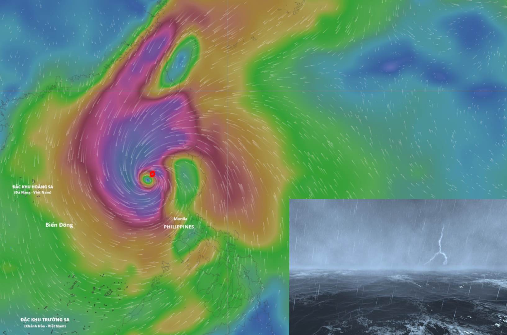 Storm No. 14 Fung-wong is forecast to cause strong winds and large waves in the eastern sea of the North East Sea. Photo source: Vietnam Disaster Monitoring System