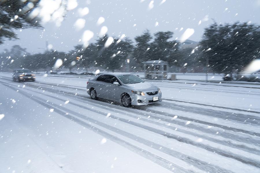 Bao tuyet o Houston, Texas, My, ngay 21.1.2025. Anh: Xinhua