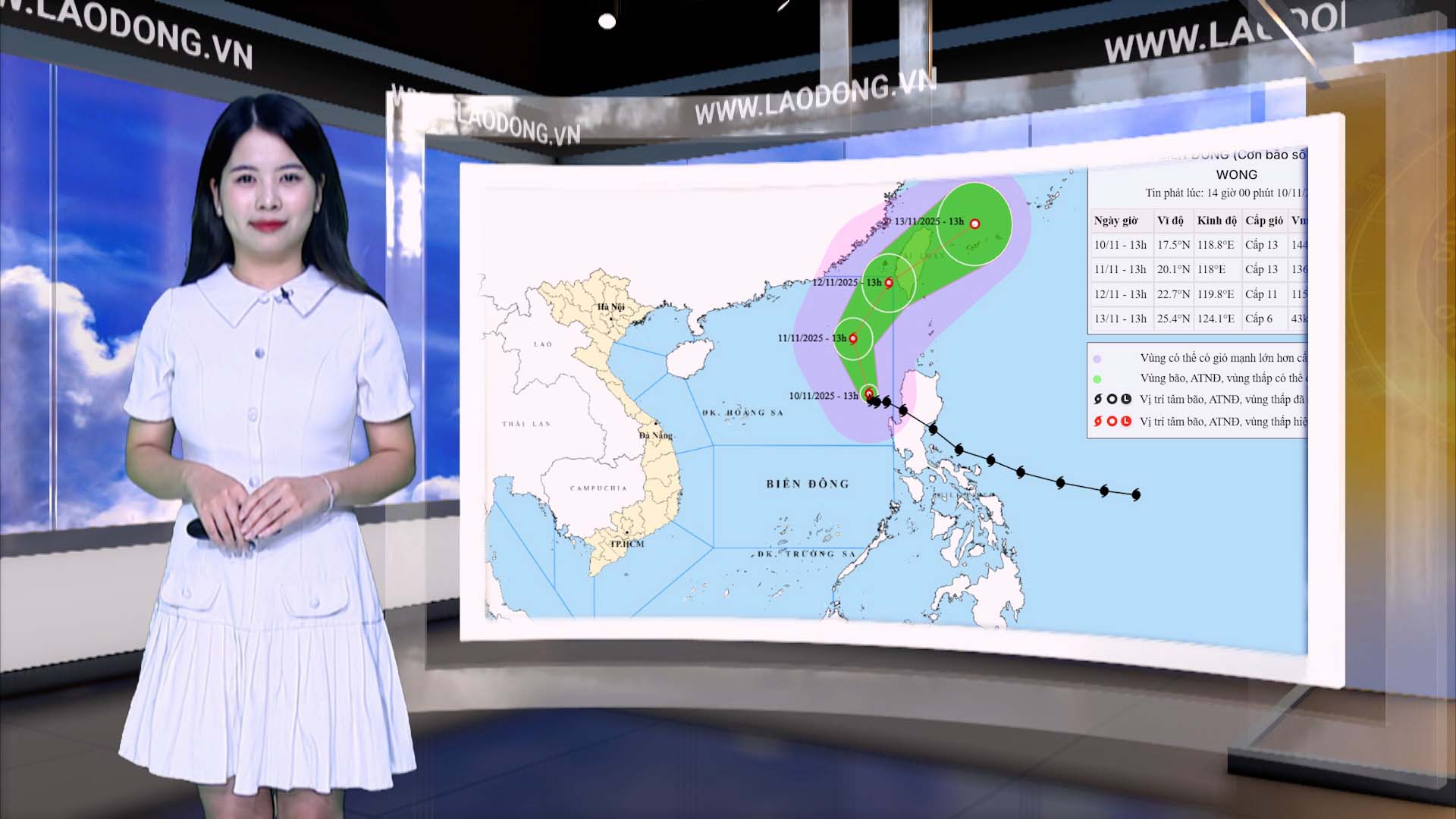 Weather forecast for tonight and tomorrow, November 11