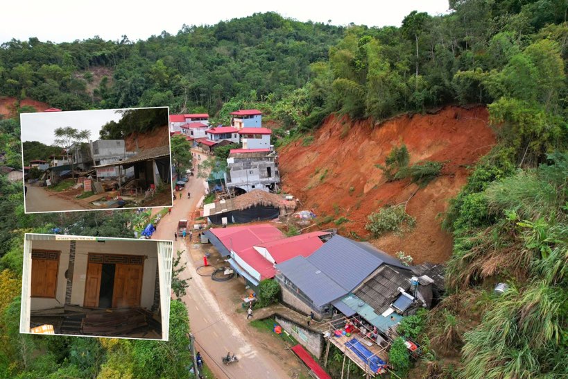 Thai Nguyen urgently evacuated 5 households after the landslide. Photo: Tuan Son