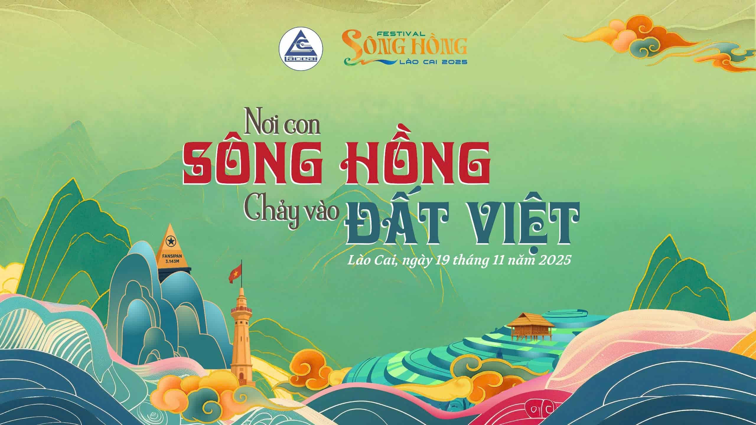 Key visual va Logo Festival Song Hong nam 2025. Anh: So Van hoa - The thao va Du lich tinh cung cap. 