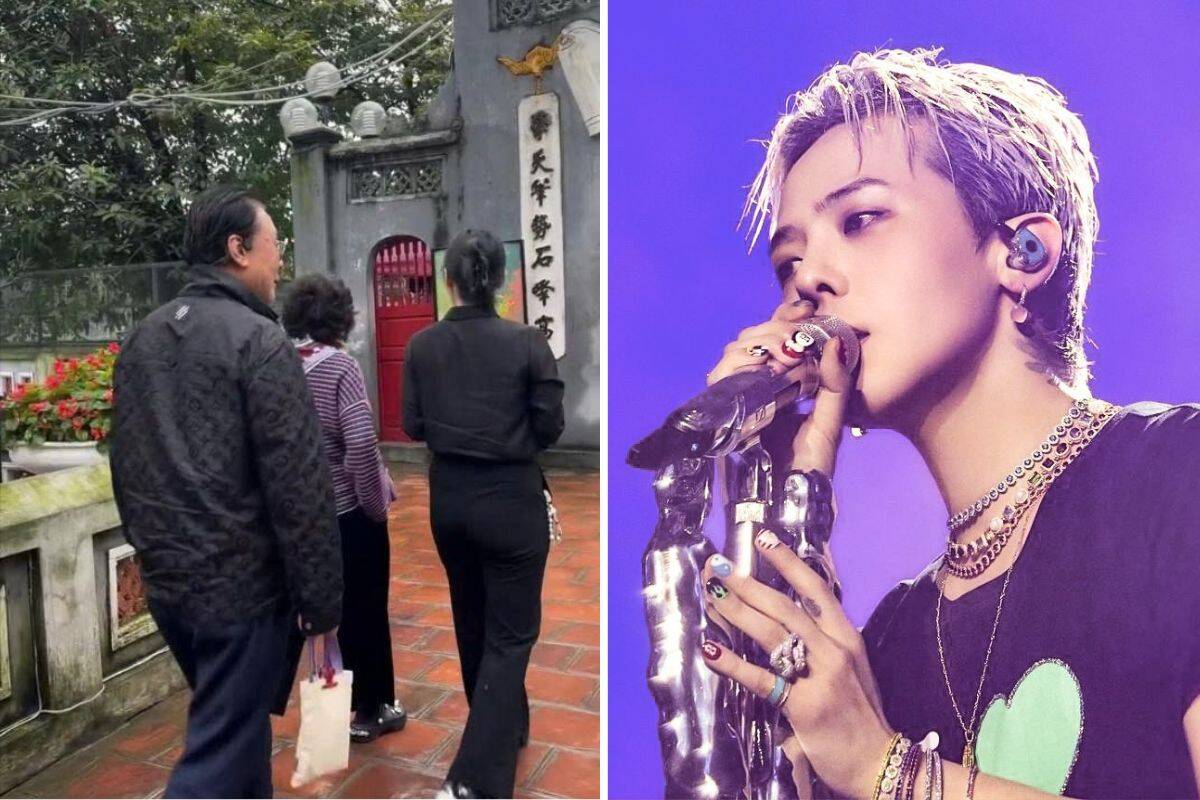 Xôn xao video bố mẹ G-Dragon thăm đền Ngọc Sơn. 