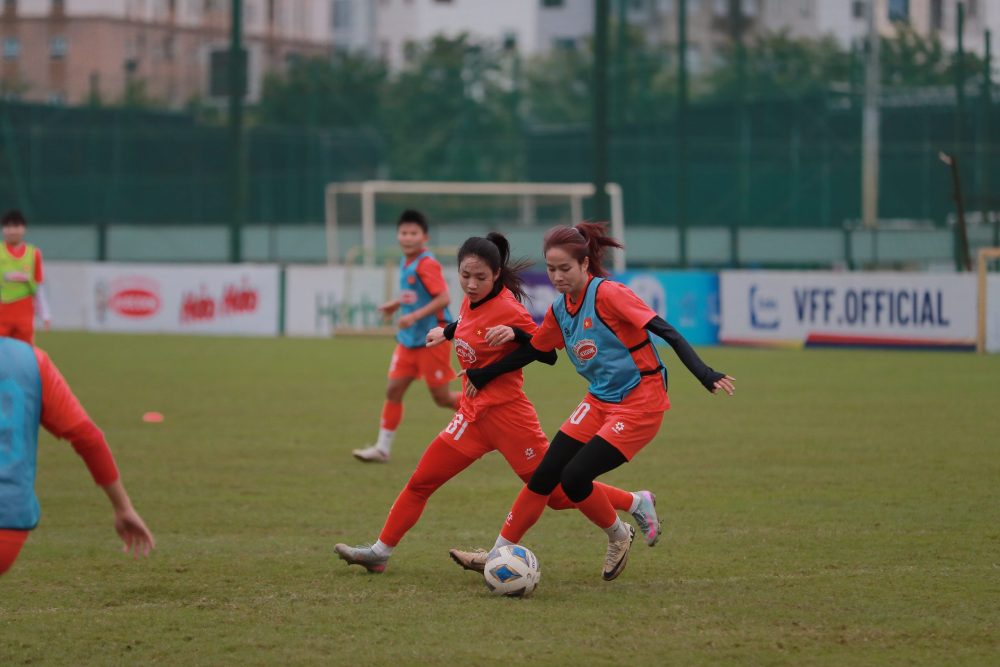 Tran Thi Duyen khao khat cung tuyen nu Viet Nam gianh huy chuong vang SEA Games. Anh: VFF