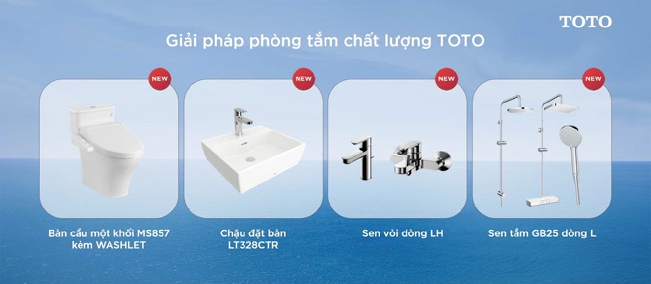 TOTO tiep tuc ra mat cac thiet bi de hoan thien phong tam, voi diem nhan la bo sen tam GB25 dong L. Anh: TOTO Viet Nam.