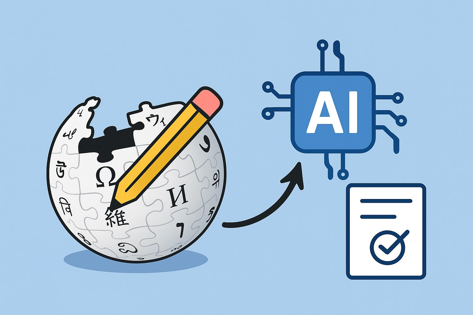 Wikipedia dua ra huong dan cho cac nha phat trien AI trong boi canh luot truy cap giam. Do hoa: Hao Thien