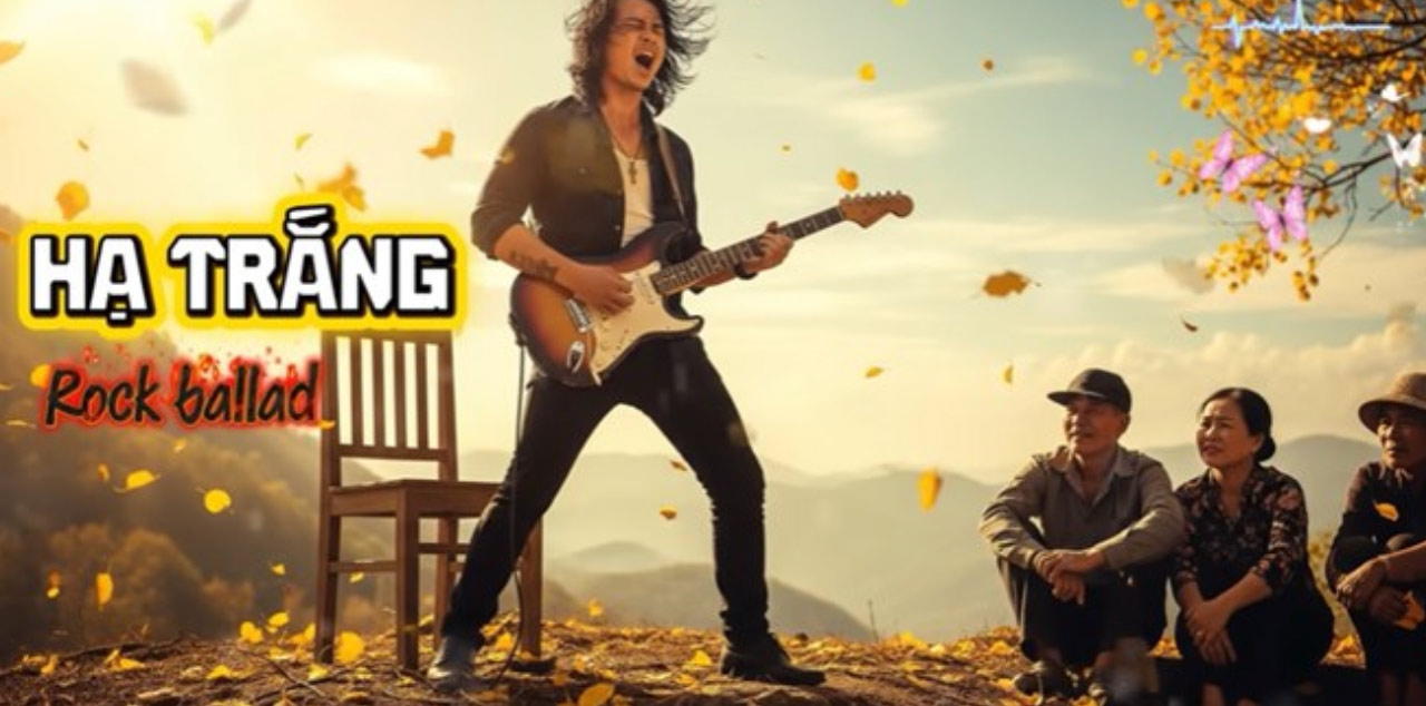 AI sings Trinh's music in Rock style. Photo cut from video