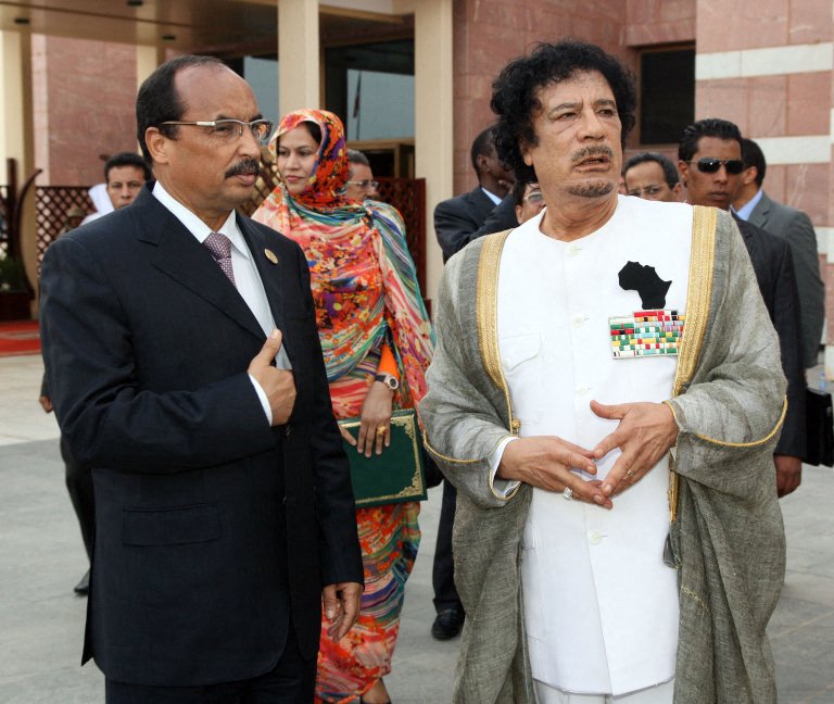 Libya leader Muammar Gaddafi (right) in Libya in 2010. Photo: AFP