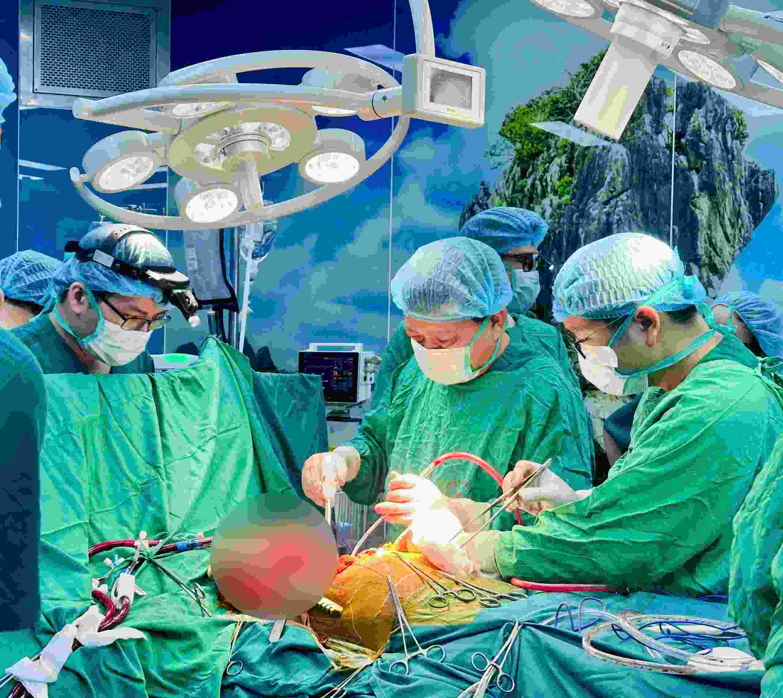 Experts perform lung transplantation. Photo: BVCC