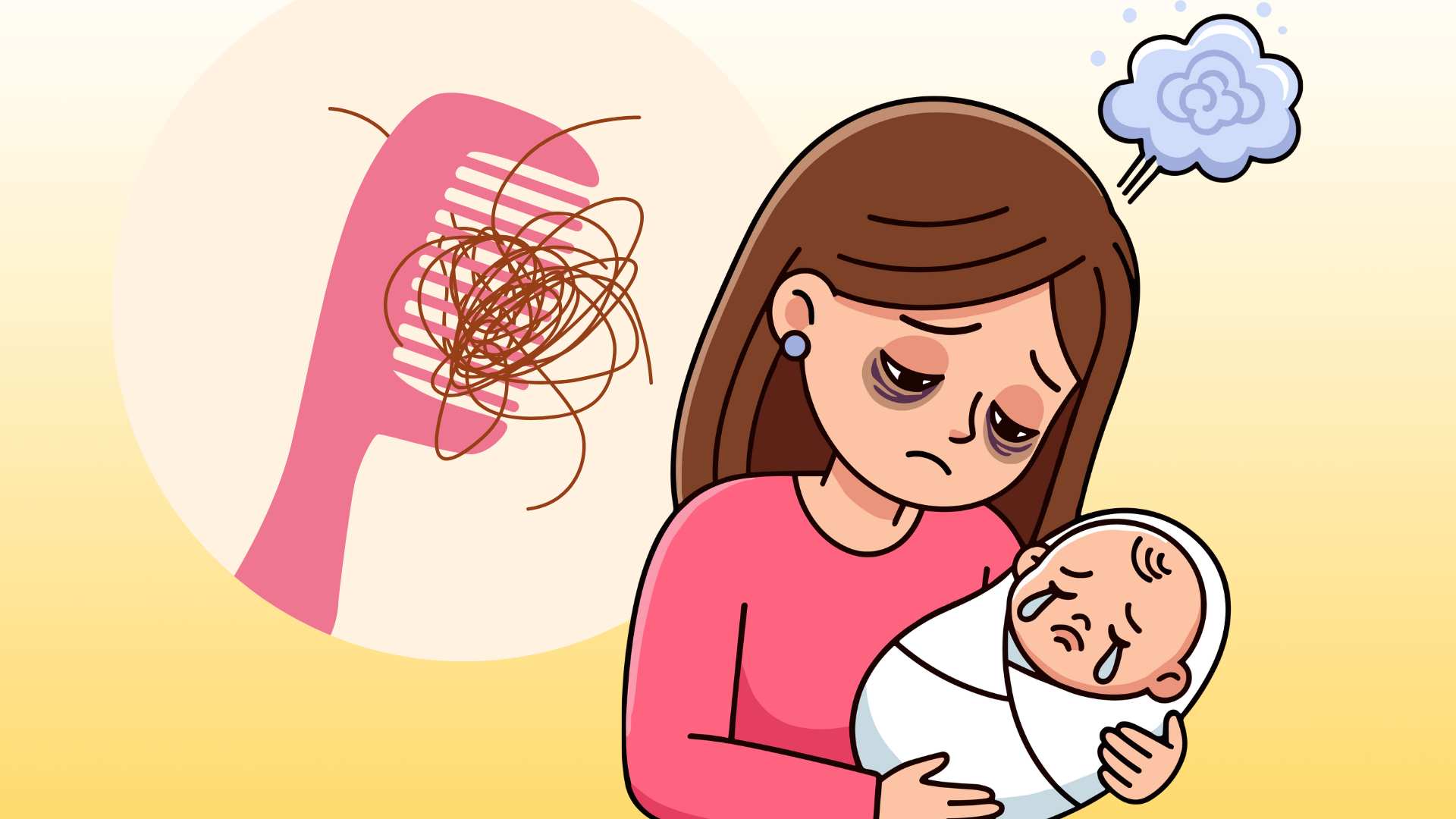 Prevent postpartum hair loss with a simple tip. Graphic photo: Hoang Loc