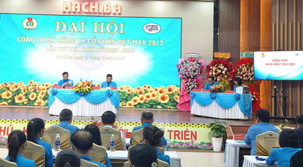Cong doan co so Cong ty Co phan Det may 29/3 to chuc Dai hoi Cong doan lan thu XVI, nhiem ky 2025-2030. Anh: Tuong Minh