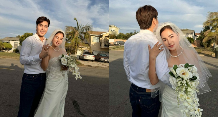 Thuy Nga shows off wedding photos with Hoang Phi Kha, causing a stir. Photo: Provided by the artist.