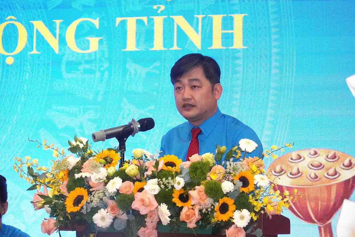 Chu tich LDLD tinh Dong Nai Nguyen Quoc Dung phat bieu chi dao tai Dai hoi. Anh: HAC