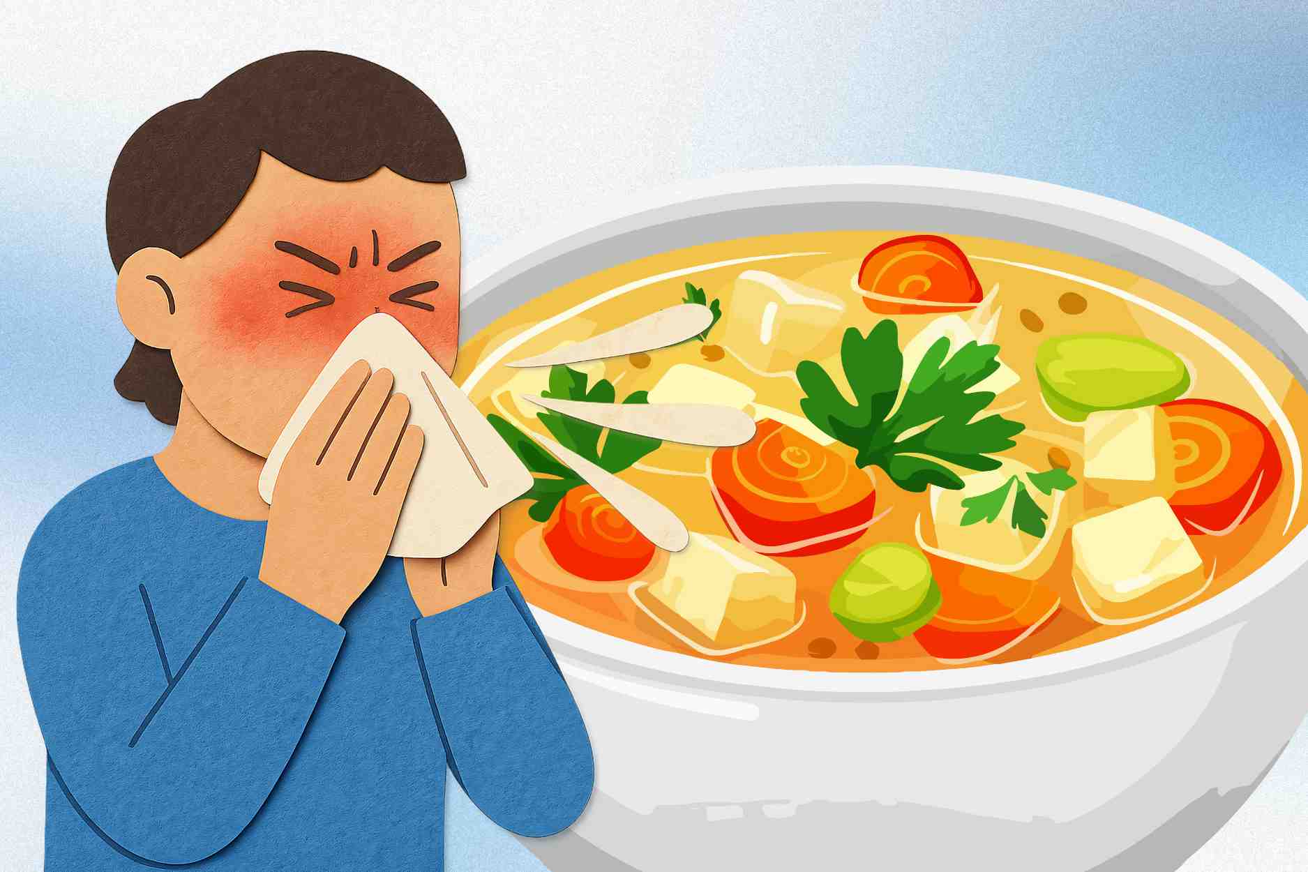 refreshing and resistant soup after the flu