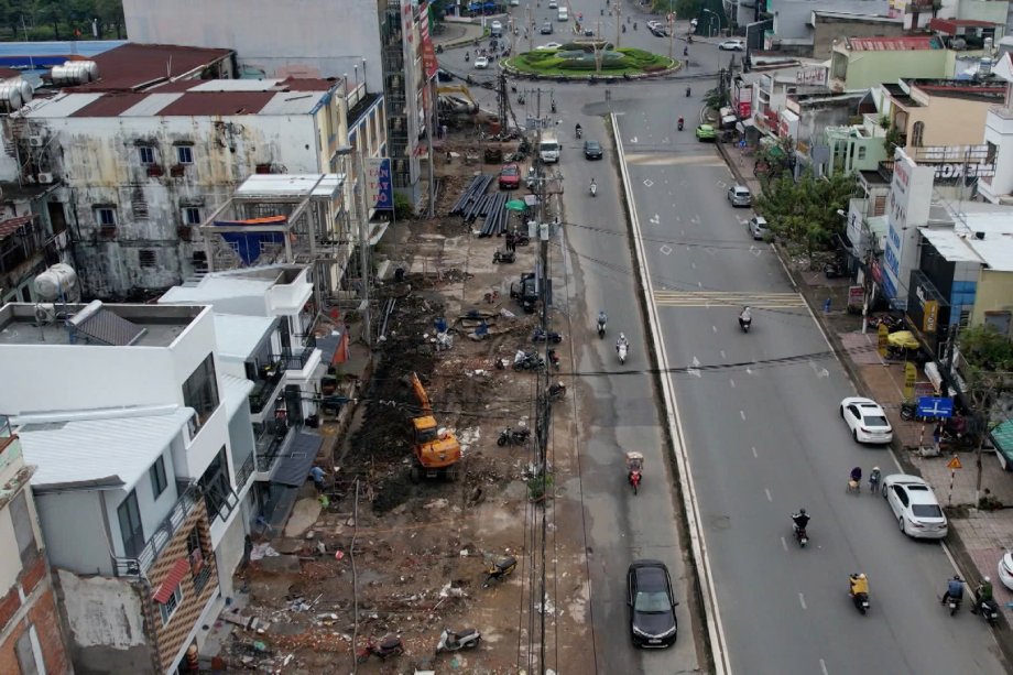 Doan duong Tran Phu (TP Can Tho) nhin tu tren cao. Anh: Ta Quang