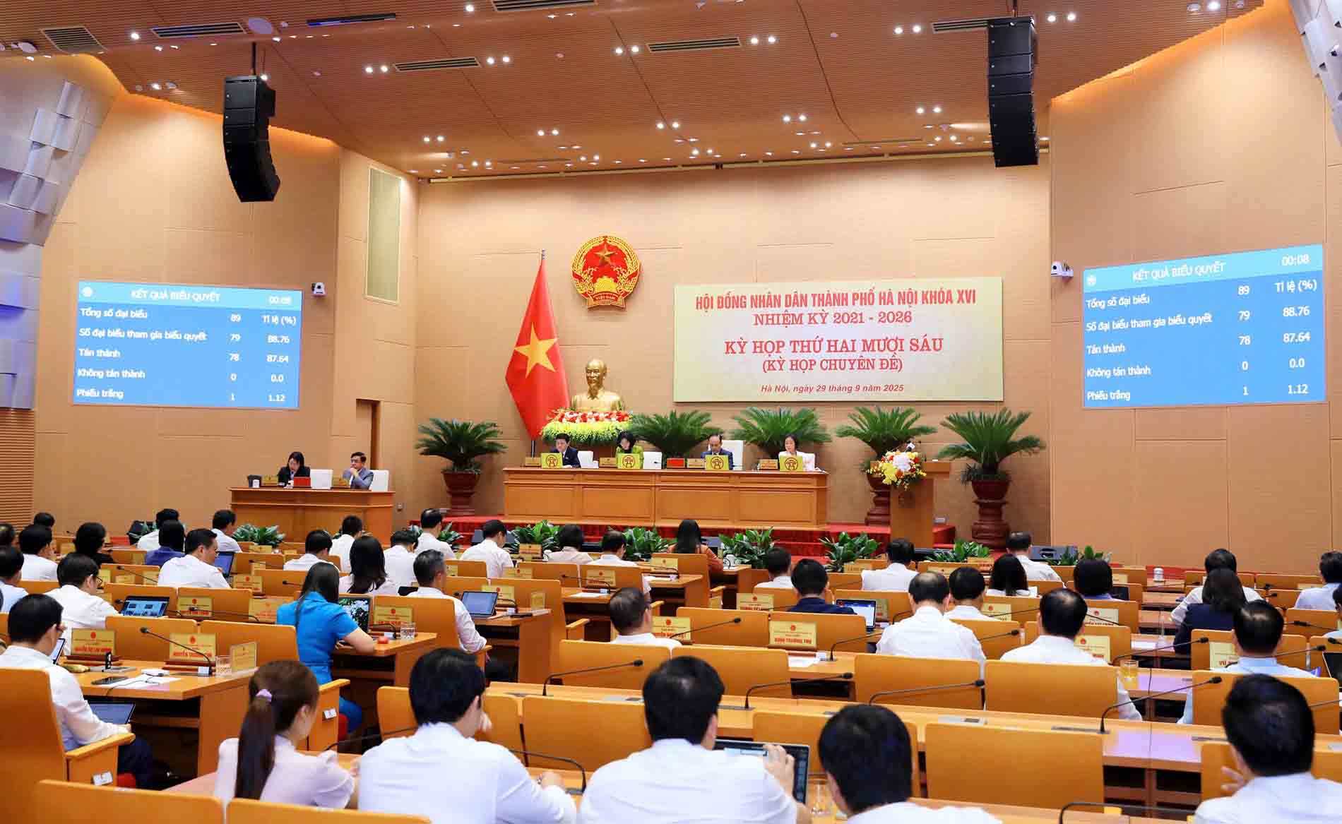 Overview of the thematic session (26) of the Hanoi People's Council. Photo: Viet Thanh