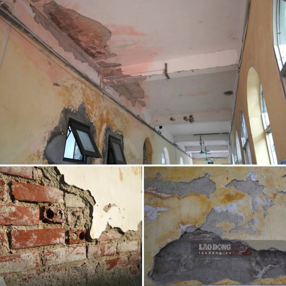 Mot nua cong trinh tai Benh vien Kien An chung tinh trang xuong cap. Ảnh: Mai Dung