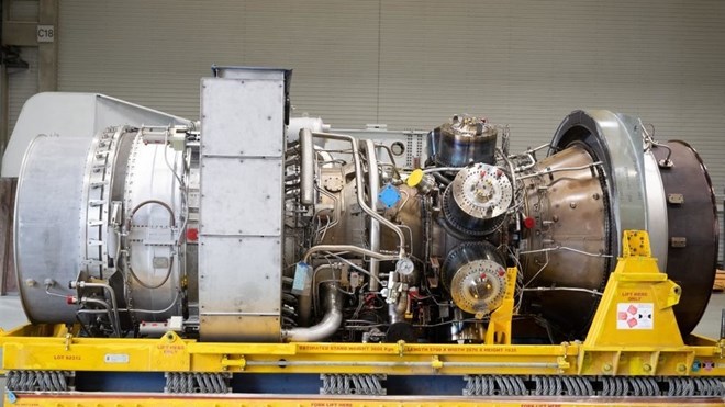 Nord Stream gas pipeline turbine at Siemens' factory in Muelheim an der Ruhr, northwest Germany, on August 3, 2022. Photo: AFP