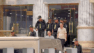 Clip of dozens of police officers leaving Mailisa beauty salon in Ho Chi Minh City on Huynh Van Banh street.