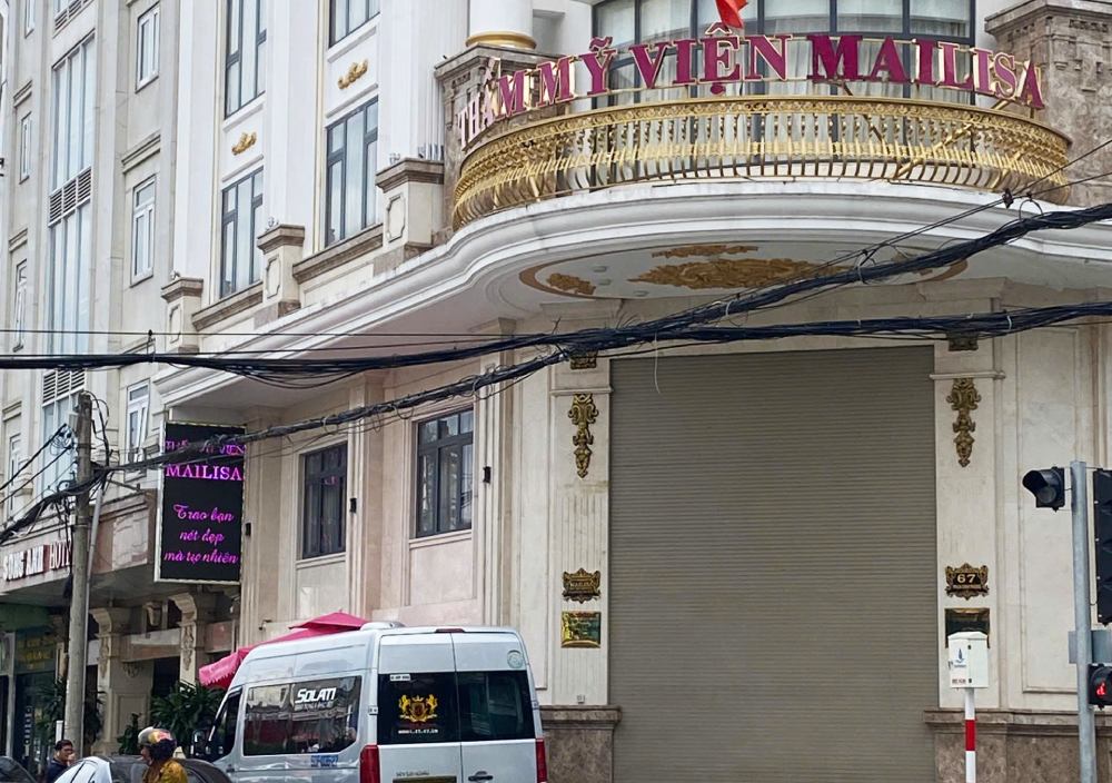 Cơ sở Thẩm mỹ viện Mailisa trên đường Phan Đình Phùng, phường Ninh Kiều, TP Cần Thơ. Ảnh: Tạ Quang
