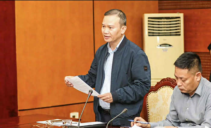 Pho Cuc truong Nguyen Hong Minh bao cao cong tac chuan bi SEA Games 33. Anh: Viet Hung