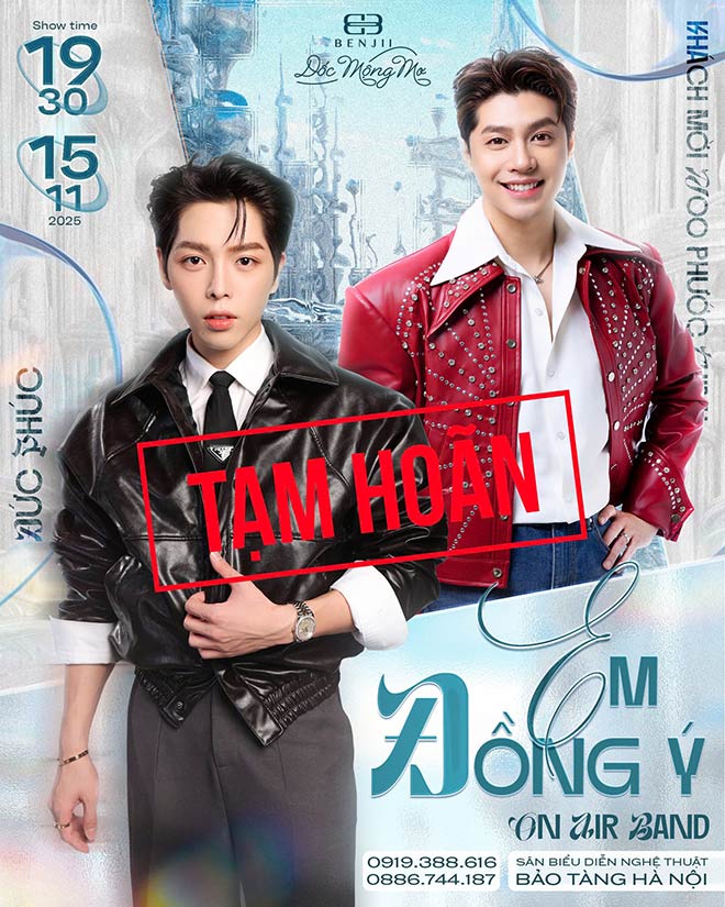 Minishow cua Duc Phuc bi tam hoan. Anh: Ban to chuc