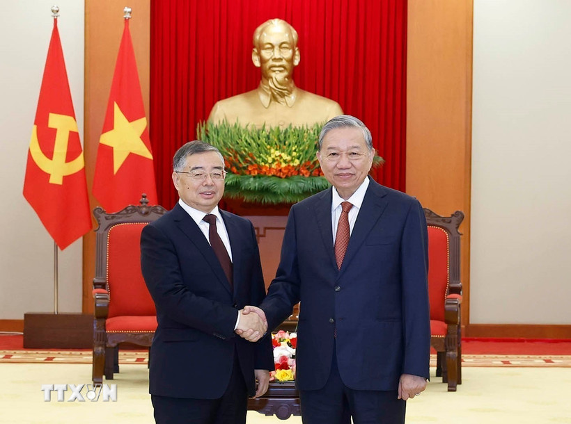 General Secretary To Lam received comrade Ly Thu Loi, Politburo member, Secretary of the Secretariat, Head of the Central Propaganda Department, Communist Party of China. Photo: VNA