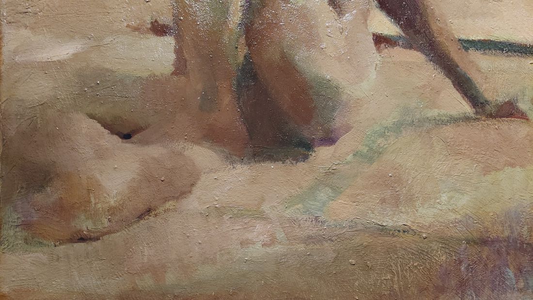 Excerpt from the painting "Afternoon 01" by artist Tran Viet Phu. Photo: Khanh Minh